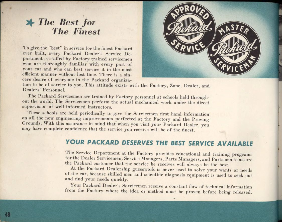 1956 Packard Owners Manual Page 6